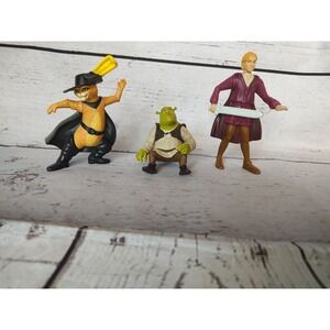 Lot Of 3 Shrek McDonalds Toys Puss In Boots Prince